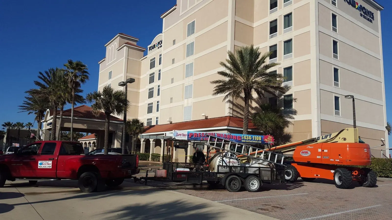 Soft-wash roof cleaning on a tile roof — Atlantic Beach