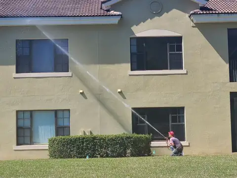Safe Touch soft wash rig on a home job